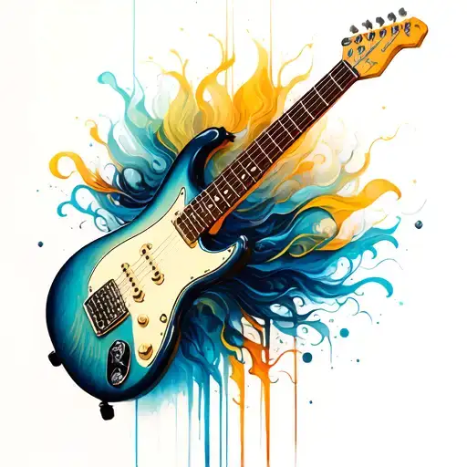 Guitar tattoo design idea