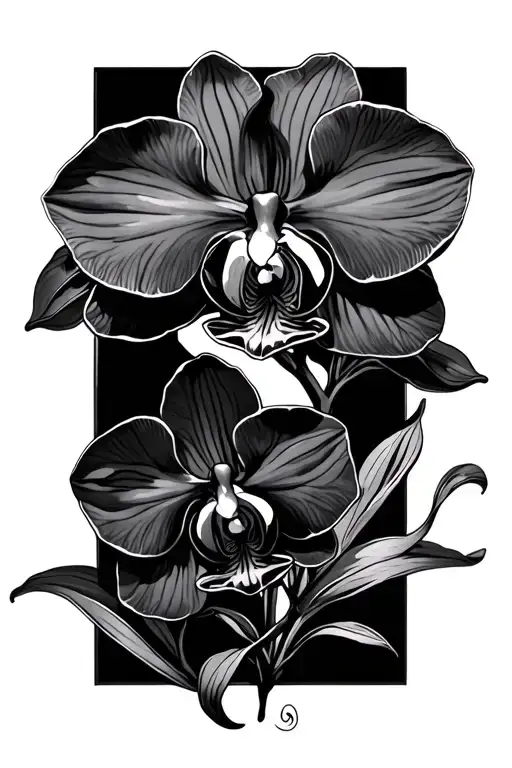 Black Orchid with Rosario de Dios de la tattoo design idea