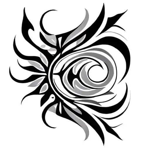 Genital tribal patterns tattoo design idea