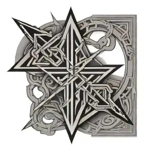 forearm tattoo of cyber sigil intertwined tattoo design idea