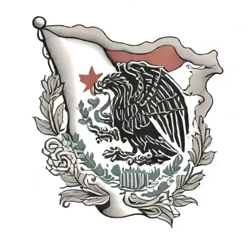 Canada and Mexico flag incorporated tattoo design idea