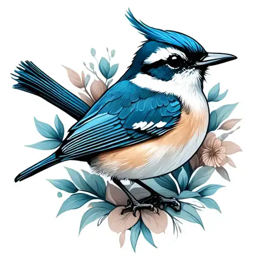 Blue Wren tattoo design idea