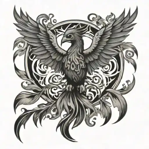 Phoenix Mandala tattoo design idea