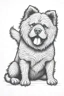 smooth coat chow sitting tattoo design idea