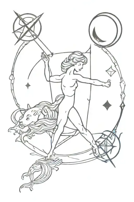 Sagittarius, Leo, Pisces tattoo design idea