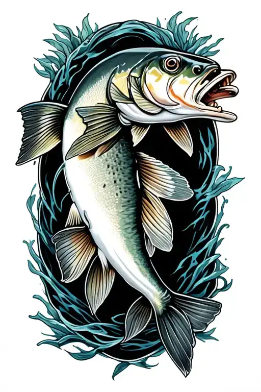 walleye tattoo design idea