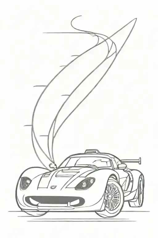 cars racing car speeding tattoo design idea