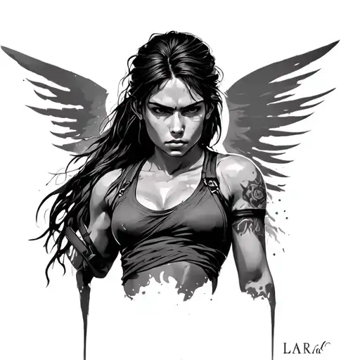 lara croft tomb tattoo design idea