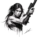 lara croft tomb tattoo design idea