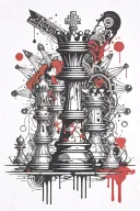 king chess piece featuring tattoo design idea