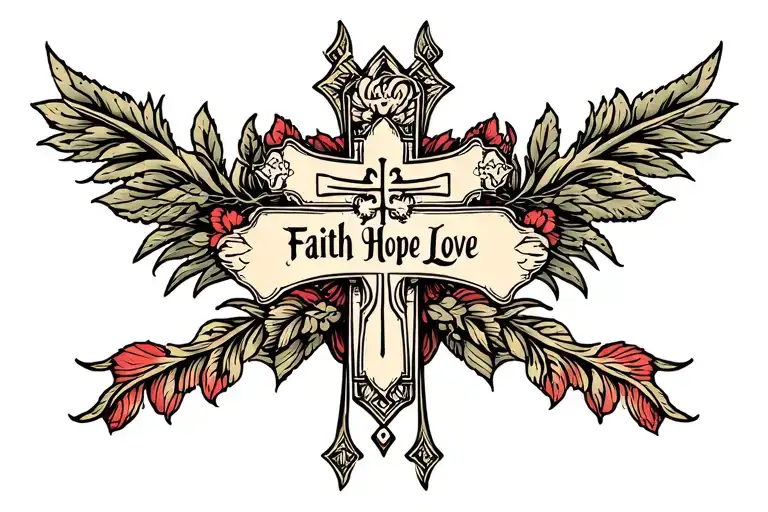 cross tattoo faith hope love tattoo design idea
