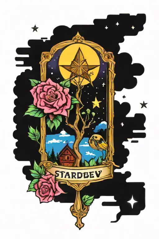 stardew valley tarot card design tattoo design idea