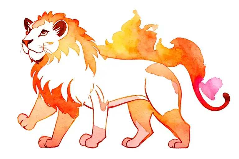 Lion King with small lions head tattoo design idea