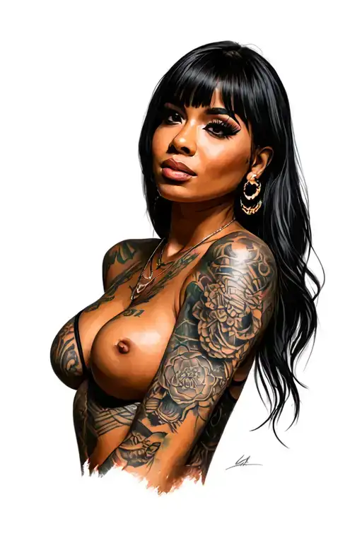 mia khalifa, full nude, big boobs, big ass, posing, tattoos tattoo design idea