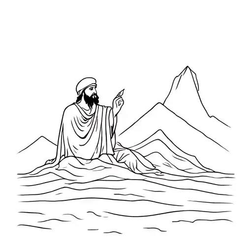 Moses and God in the Sinai tattoo design idea