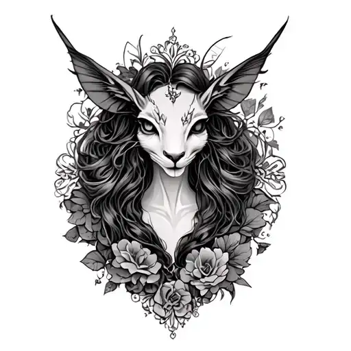 victorian style tattoo featuring whimsical fantasy creatures tattoo design idea