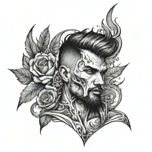self made man tattoo design idea