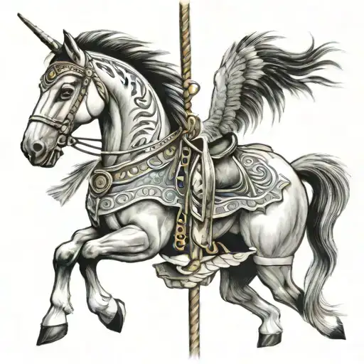 Native American carousel horse tattoo design idea