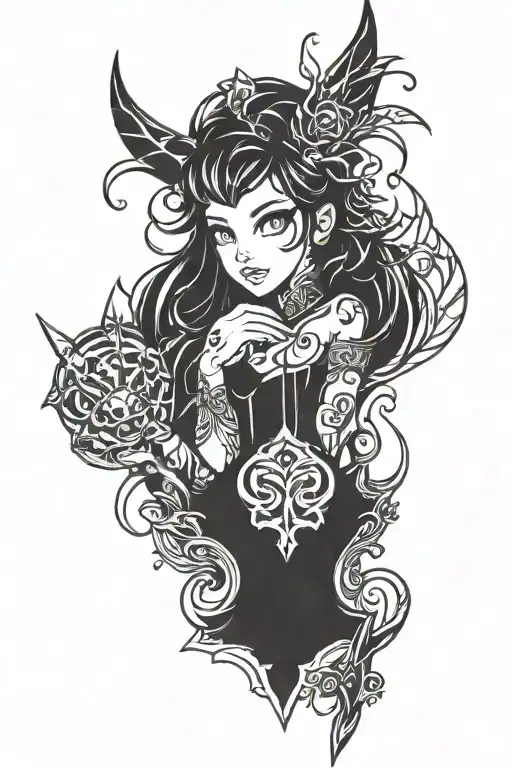 elise league of legends never die tattoo design idea