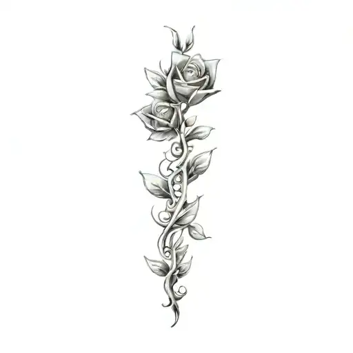 flower following "for her price is far above rubies Proverbs 31:10" tattoo design idea