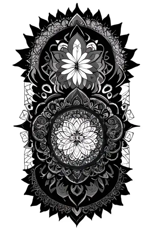 mandala design jungian blackout sacred geometry tattoo design idea