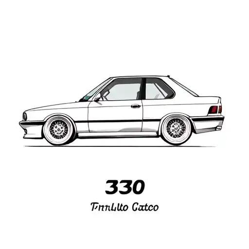 bmw e30 side view tattoo design idea