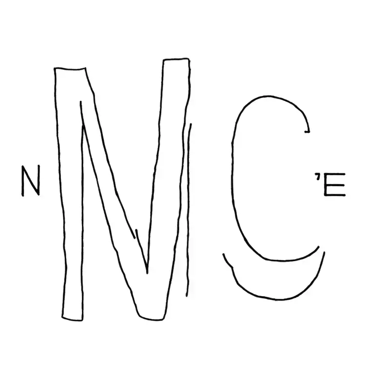 "N C E" swallow line drawing tattoo tattoo design idea