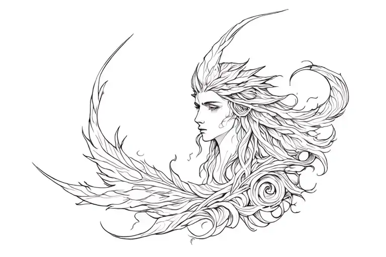 mythical majestic blackwork tattoo tattoo design idea
