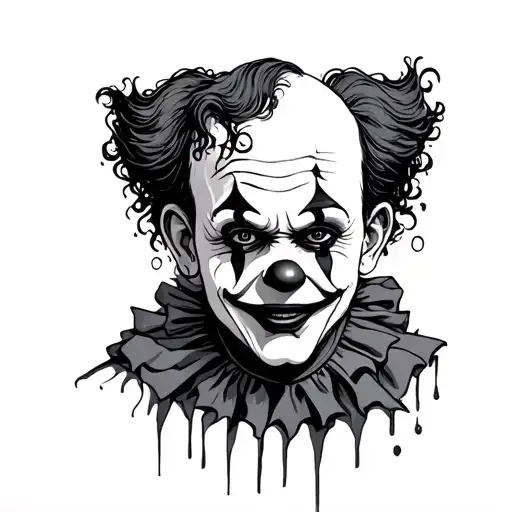 not scary sad clown in a innocent style tattoo design tattoo design idea