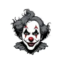 not scary sad clown in a innocent style tattoo design tattoo design idea