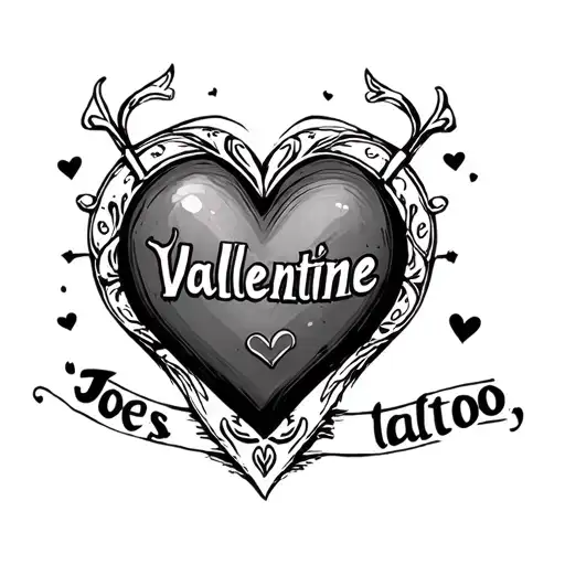"Joes Valentine " heart tattoo design idea