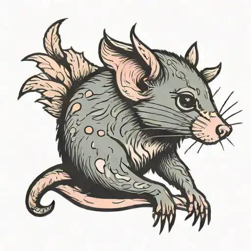 possum tattoo design idea