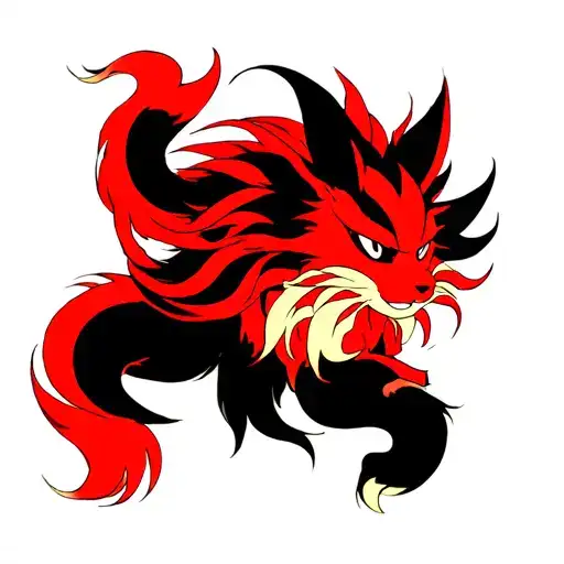 kurama nine tail tattoo design idea
