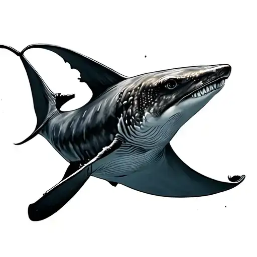 Whale Shark And Manta Ray tattoo design idea