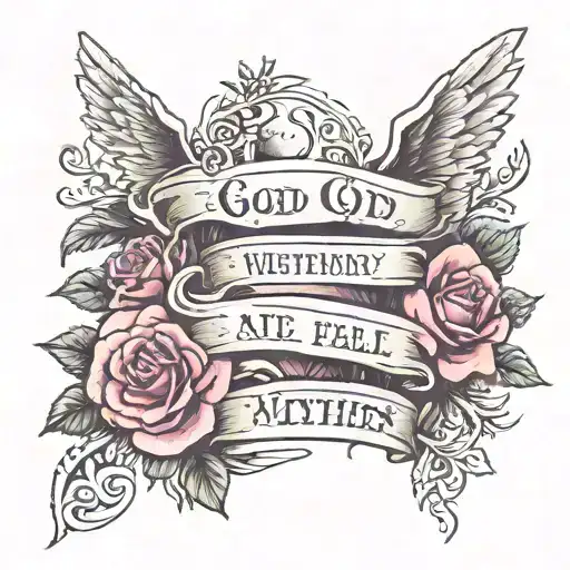 Generate an image of a spine tattoo with The verse God is within her, she will not fall; God will help her at break of d tattoo design idea