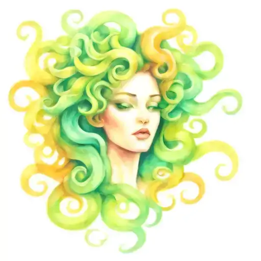 Shading Medusa surrounded tattoo design idea