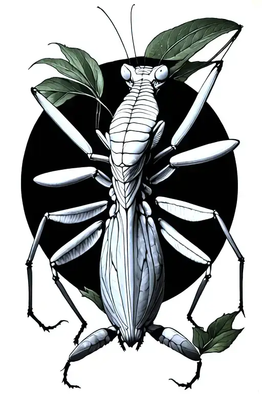praying mantis idolomantis diabolica tattoo design idea