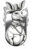 gambler kangaroo tattoo design idea