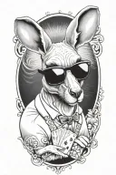 gambler kangaroo tattoo design idea
