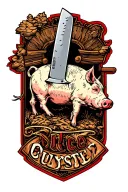 Butcher Knife With Pig On It tattoo design idea