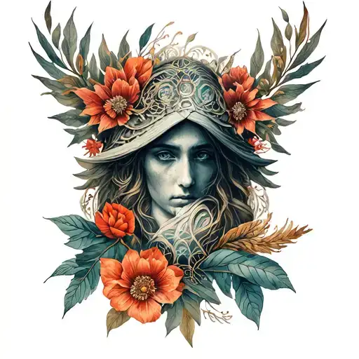 pagan seasonal cycle tattoo design idea