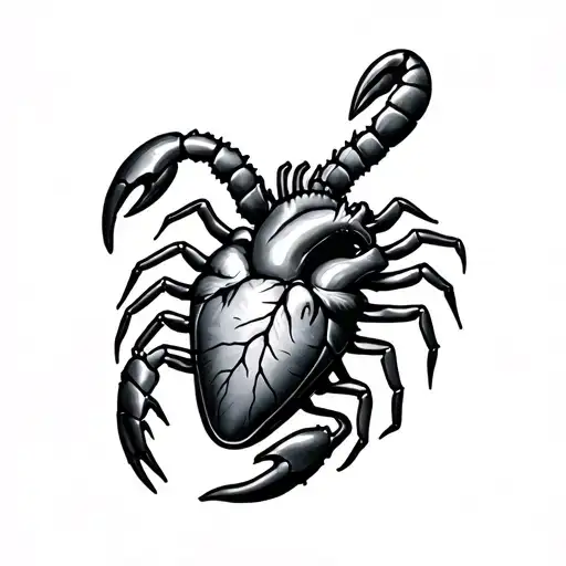 Heart Scorpion tattoo design idea