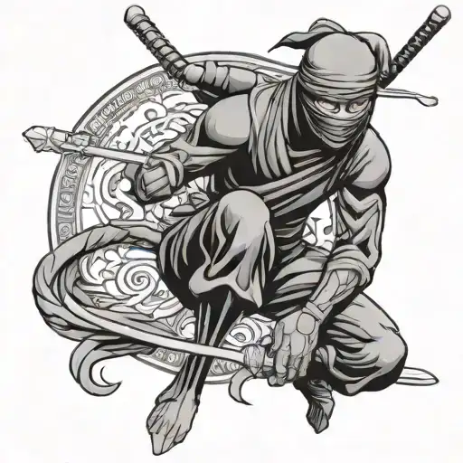 A cool black ninja tattoo design idea