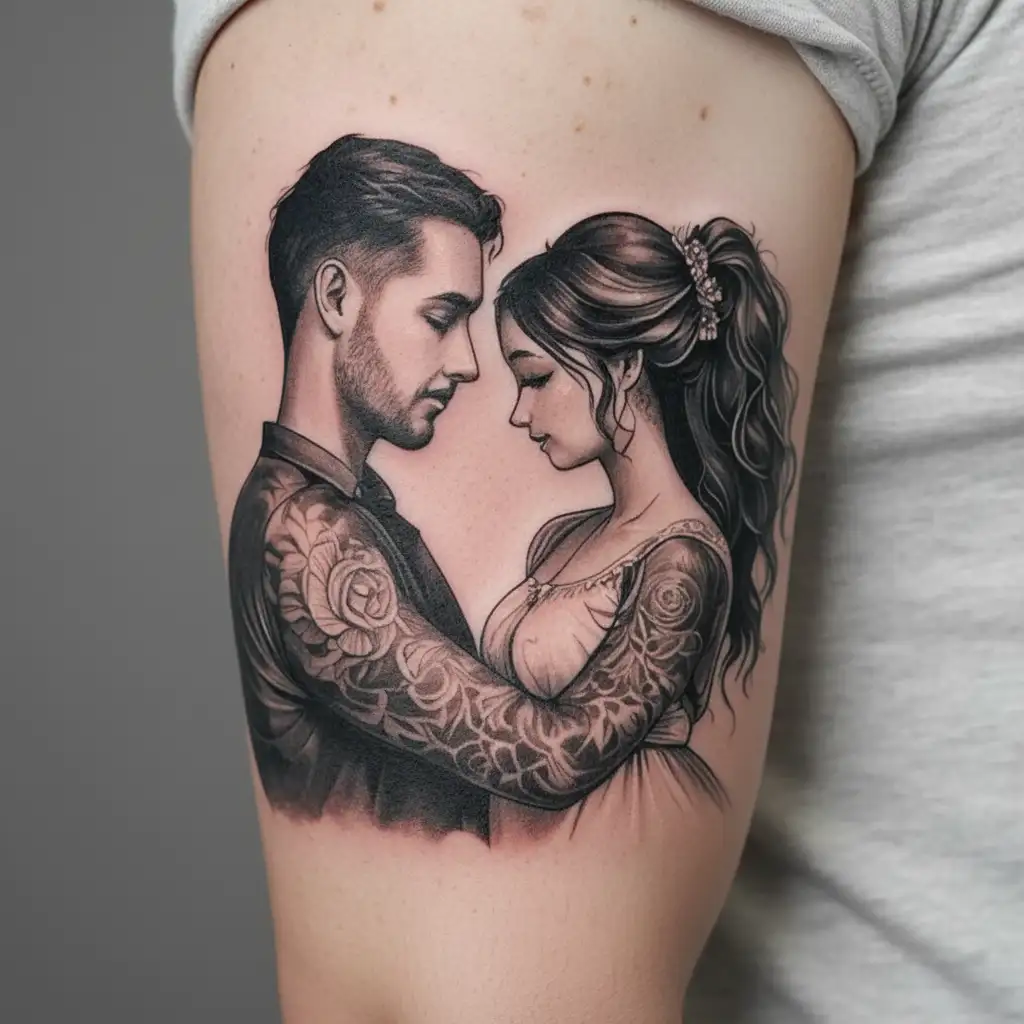 Father Daughter tattoo design idea