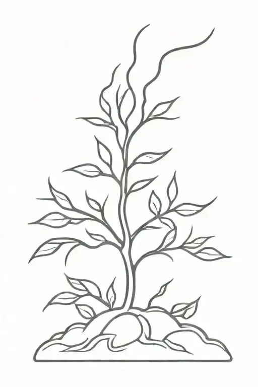 burning bush tattoo design idea