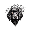 boykin spaniel over realistic heart tattoo design idea