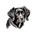 boykin spaniel over realistic heart tattoo design idea