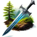 Nordic sword in the soil amulet nature tattoo design idea