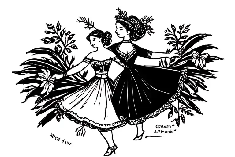 missing step daughter dancing tattoo design idea