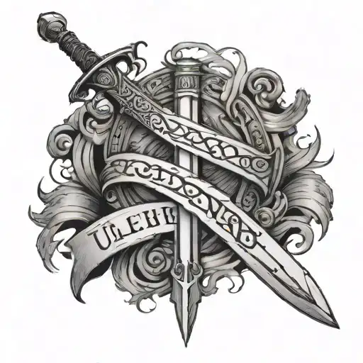A sword with the words Ulfhednar on it  tattoo design idea